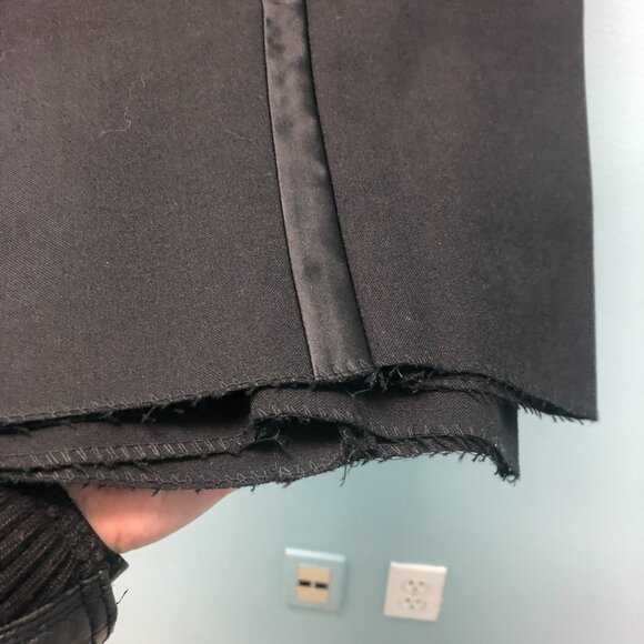 Black Adjustable Tuxedo Pants with Satin Trim; Sample, EUC, Wedding Mason Prom - Picture 5 of 10
